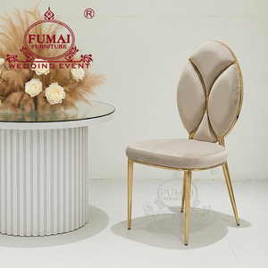 Chaise d'hôtel FUMAI en velours avec cadre doré, design moderne, dossier solide, pieds coniques, mobilier commercial d'intérieur - Product Image 6