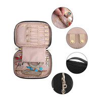 Portable Rectangle Mallette De Rangement pour Anneaux Boucles D'oreilles Collier Bijoux Simple Style Voyage Bijoux Sacs 100 Pcs Polyester Fibre
