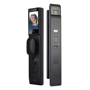 Cerradura Inteligente para Puerta QLEUNG S940max con Reconocimiento Facial 3D, Huella Dactilar, WiFi, Videoportero, Aleación de Aluminio Negro - Product Image 1