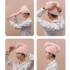 Serviette de bain en microfibre corail tissée à séchage rapide pour femme, absorbante, pour voyage, hôtel, maison, serviette pour essuyer les cheveux, bonnet de bain - Product Image 3
