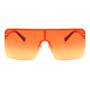 Planos de moda superior de gafas de sol de las mujeres de la <span class=keywords><strong>marca</strong></span> de lujo de gran marco de gafas de sol de una-pieza lente - Product Image 2