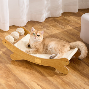 Large Wood Sisal Cat Scratching Board with Nest Four Seasons Pet Grinding Paws <strong>Scratcher</strong> Toys 2 in 1 Cat Bed <strong>Scratcher</strong> - Product Image 2