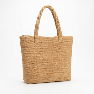 Bolso Tote de Ganchillo Hecho a Mano, Color Sólido, Estilo Vintage, Abierto por Arriba, Bolso de Playa para Mujer, Uso Diario - Product Image 3