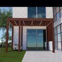 Toit à persiennes latéral rétractable Lamele Gris Bioclimatic 4X5 3X5m Pergola en aluminium résistant aux rongeurs
