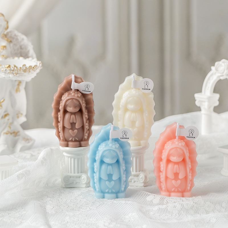 Virgin Mary Statue Scented Candle Cartoon Version Creative Photography ...