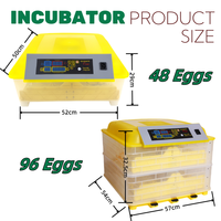 Incubateur d'Œufs Entièrement Automatique 48, 56, 96, 112 Œufs pour Poulet, Caille, Canard