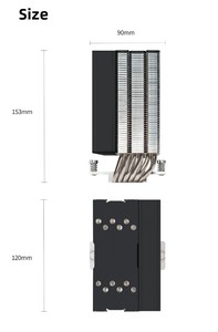 Wanmisle XS600CPU Radiador con 6 Tubos de Calor, Rodamiento Fluido, 20dBA, Control Inteligente de Temperatura, LGA1200/1700, Hebilla AM4AM5 - Product Image 4