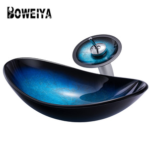 Lavabo <span class=keywords><strong>d</strong></span>'extérieur en forme de bateau bleu, facile à installer, pour salle de bain, fabriqué en Chine - Product Image 5