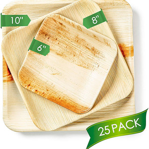 Offres Spéciales ensembles d'assiettes <span class=keywords><strong>en</strong></span> feuilles <span class=keywords><strong>de</strong></span> palmier naturelles personnalisées <span class=keywords><strong>de</strong></span> 10 pouces 25 pièces par ensemble - Product Image 2