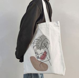 Sac fourre-tout en toile personnalisé à faible MOQ, sac fourre-tout de luxe en toile pour le shopping, personnalisation DIY - Product Image 1