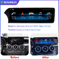 Actualización de Pantalla Android Nueva de 14.9 Pulgadas 3K para Mercedes Benz Clase C GLC W205 X253 Radio Multimedia para Coche Auto Carplay Navegación GPS