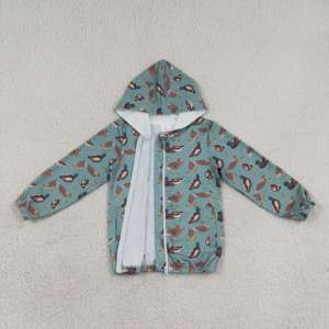เสื้อเด็กผู้ชาย BT0751 ลายเป็ดสีเขียว ผ้าสแปนเด็กซ์/โพลีเอสเตอร์ ระบายอากาศได้ดี แขนยาวปกติ คอกลม ซิปหน้า สวมใส่สบาย เหมาะสำหรับฤดูร้อน - Product Image 3