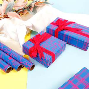 Wholesale 80g Fluorescent <b>Blue</b> Glossy <b>Paper</b> Neon Glow Prints Wrapping <b>Paper</b> <b>Roll</b> - Product Image 4