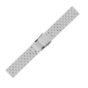 Bracelet de montre en acier inoxydable blanc, bracelet tressé, fermoir déployant, remplacement universel pour montre-bracelet mécanique - Product Image 3