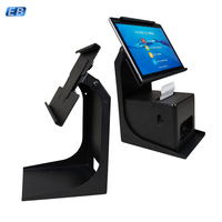 Soporte Universal para Impresora POS de Tableta PS-20A, Metálico, Ancho Ajustable de 135-190 mm, Inclinación de 90 Grados, Soporte para iPad para Pantallas de 7-13 Pulgadas
