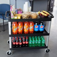 Chariot de service alimentaire robuste en plastique CAMBRO BC331 KD, chariot de service alimentaire à 3 niveaux, chariot de nettoyage pour hôtel