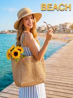 Sac de plage respirant en maille nid d'abeille, multi-poches, séchage rapide, sac anti-sable