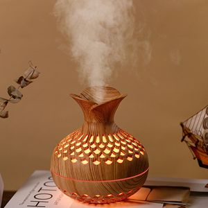 Máy tạo độ ẩm không khí cầm tay 7 màu LED ánh sáng ban đêm hạt gỗ siêu âm sương mù 300ml USB Độ ẩm văn phòng nhà LED phun khuếch tán - Product Image 6