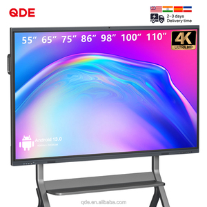 Pizarra interactiva QDE inteligente 4K de 65/75/85/98/100/110 pulgadas para escuela primaria con pantalla inteligente multitáctil stylus - Product Image 1