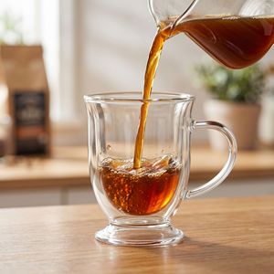 High Borosilicate <strong>Double</strong>-Layer Glass Coffee Mug Handle Dishwasher Microwave Safe Modern Design for Unisex Use Household Office - Product Image 6