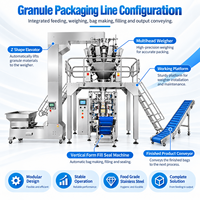Machine de remplissage et de scellage verticale automatique avec peseuse multi-têtes pour l'emballage de granulés alimentaires de 500g, 1kg, 5kg