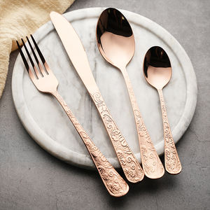 Cubiertos de grado alimenticio, cubiertos de acero inoxidable 410, 4 Uds., cuchillo, tenedor y cuchara, juego de cubiertos <span class=keywords><strong>para</strong></span> boda, Hotel, restaurante - Product Image 1