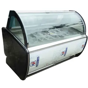 Ticari dondurma dondurucu Gelato buzdolabı dondurma ekran dondurucu vitrin