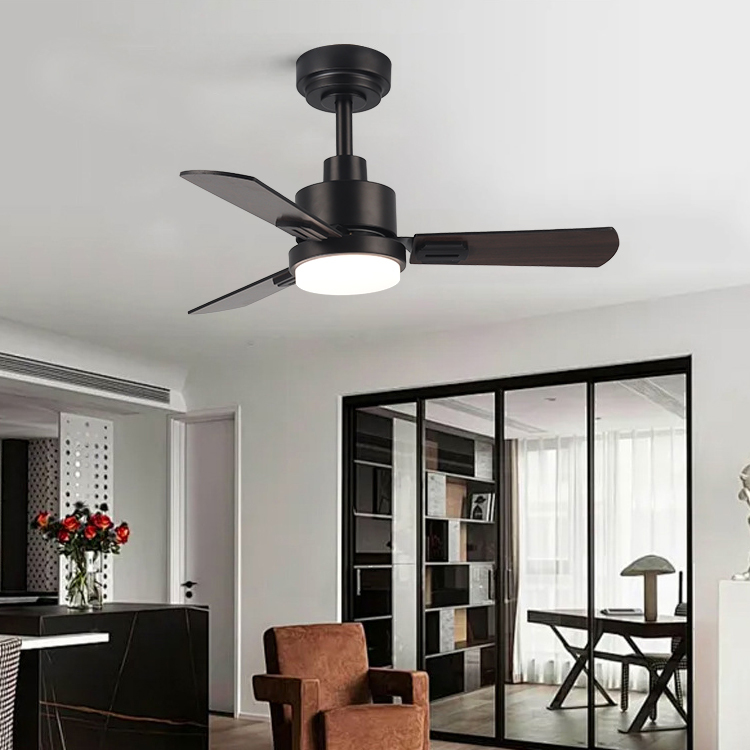 Wholesale Direct Sales Black Iron Acrylic Motor 10 Year Warranty Cooling Lighting Led Ceiling Fan Light