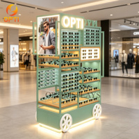 Présentoir mobile industriel pour lunettes de soleil avec roulettes, chariot de présentation de lunettes pour le commerce de détail en centre commercial