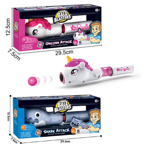 Kids <strong>Shark</strong> air Pressure Plastic Cartoon <strong>Rubber</strong> Soft Foam Ball Gun Shooting <strong>Toy</strong> - Product Image 1