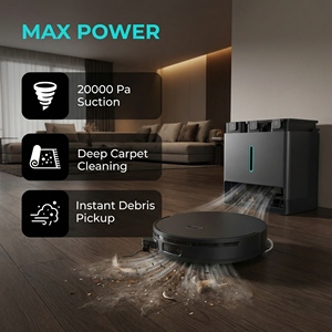 Cordless Vacuum Cleaner 20000Pa Power Suction 3 in 1 Sweeping <b>Mopping</b> Wet and Dry 5200mAh Battery Robot Robot Vacuum - Product Image 3