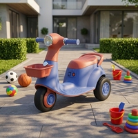 Trottinette Électrique 3 Roues pour Enfants, Design Rétro, Lumière LED, Panier Avant, Repose-Pieds Antidérapant, Véhicule Porteur pour Enfants – Approvisionnement Direct Usine
