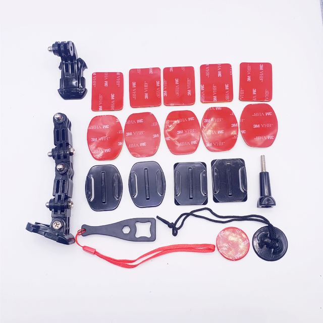 Factory Price 19 in 1 Cams Accessory Set Helmet 3M Adhesive Mount Adapter Pads Sticker Curved Side Mount Accessories for GoPros