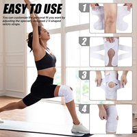 Genouillère blanche ultra-douce Air Mesh Fabric Réglable Genouillère Stabilisateurs latéraux Soutien de compression pour la douleur au genou Ménisque