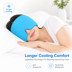 Bandeau élastique couvrant entièrement la tête, chaud ou froid, pour soulager la fièvre et les gonflements, les maux de tête tenseurs et les soins post-partum pour adultes et enfants - Product Image 4
