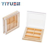 Palette d'ombres à paupières 4 couleurs Boîte d'emballage cosmétique vide en plastique Palette de maquillage avec fente pour pinceau