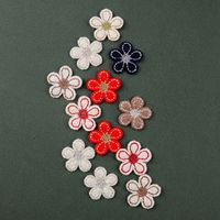 Broderie florale, sans colle, idéale pour les pinces à cheveux DIY, les accessoires capillaires et les accessoires vestimentaires.