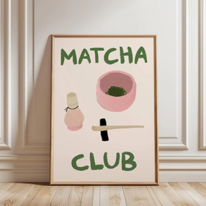 Affiche de cuisine esthétique minimaliste personnalisée affiche d'art de cadeau d'amant de Matcha affiche décorative de <span class=keywords><strong>club</strong></span> d'impression de papier et carton - Product Image 2