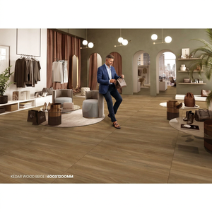 Carreaux de porcelaine effet bois brun café 24x48 pouces, collection pour sols et murs, finitions brillantes et mates - Product Image 5