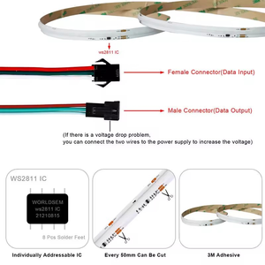 Tira de Luces <span class=keywords><strong>LED</strong></span> COB RGBIC WS2811 720 LEDs/m Tira <span class=keywords><strong>LED</strong></span> <span class=keywords><strong>RGB</strong></span> de Color Digital Mágico de Ensueño - Product Image 2