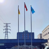 Mât de drapeau extérieur en alliage d'aluminium de haute qualité avec système de câble externe en acier inoxydable et mât électrique