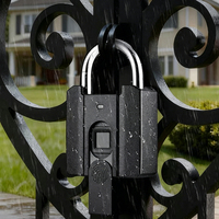Cadenas numérique extérieur en alliage de zinc massif avec empreinte digitale et Bluetooth, noir, pour casier scolaire ou de gym, avec clavier à code PIN