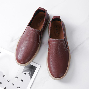 Mocassins en cuir véritable à bout rond pour hommes, semelle extérieure en caoutchouc légère, semelle intermédiaire en EVA, chaussures décontractées toutes saisons - Product Image 3