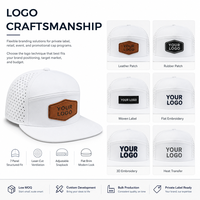 Casquette OEM personnalisée à 6 panneaux, perforée au laser, respirante, imperméable, en tissu éponge, avec patch logo, pour marques streetwear, plage, extérieur, station balnéaire