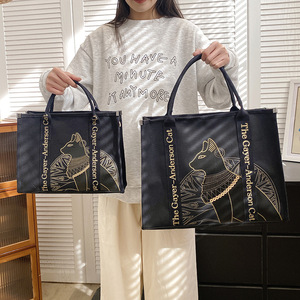 Biểu Tượng Tùy Chỉnh Dày Không Thấm Nước Vải Mua Sắm Túi Thư In Ấn Tote Túi Thời Trang Túi Xách Có Thể Gập Lại Tái Chế Mua Sắm Túi - Product Image 4