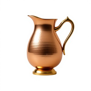 Pichet à eau vintage en cuivre 1,7 L, écologique, fait main, design classique, idéal pour les boissons de mariage et de fête - Product Image 5