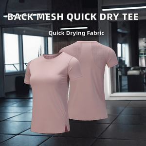 Camiseta Deportiva de Verano para Mujer, Transpirable, con Estampado, Malla en la Espalda, Aberturas Laterales, Secado Rápido, Personalizable - Product Image 2