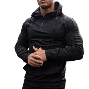 High Quality Hotsales 100% Cotton Autumn Mens Gym Sleeve Fleece Hoodie Blank Custom Regular Fit Hoodie for Men - Product Image 3