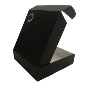 Cajas de entrega de correo plegables reciclables personalizadas, cajas de embalaje de ropa interior de vestido de papel negro para ropa - Product Image 1