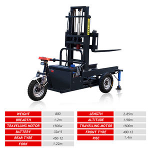 Fabrika toptan 700kg 1000kg 1 Ton 2Ton çiftlik şantiye kendinden yükleme ve boşaltma küçük üç tekerlekli elektrikli Forklift - Product Image 2